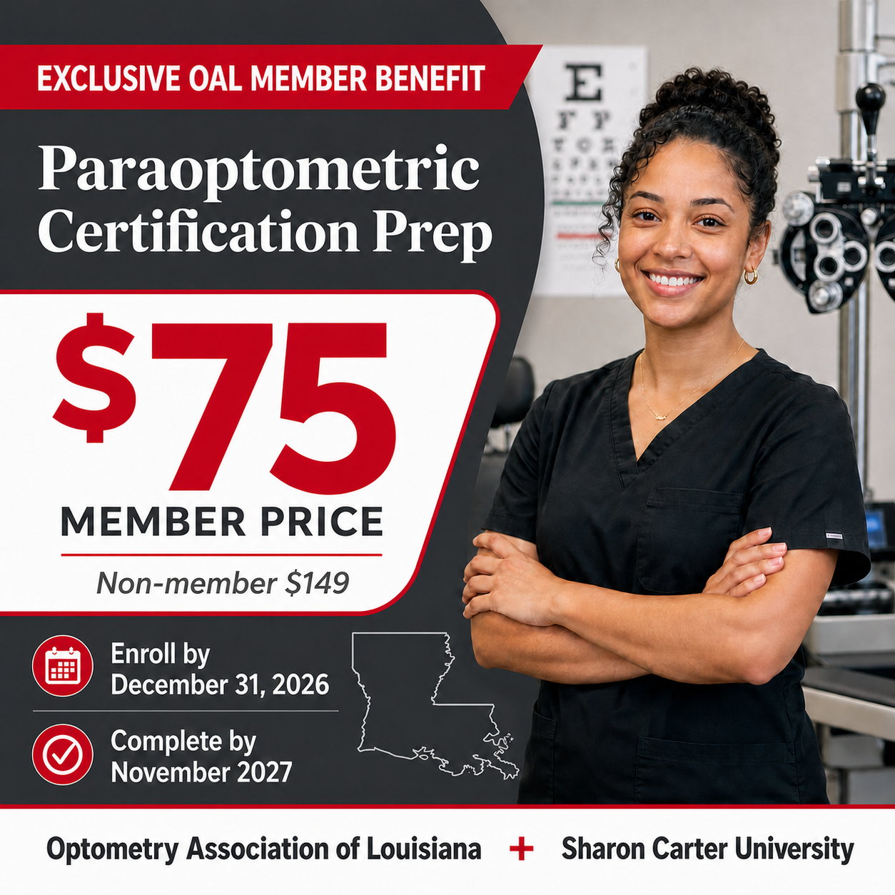 Exclusive OAL member benefit: Paraoptometric Certification Prep, $75 member price